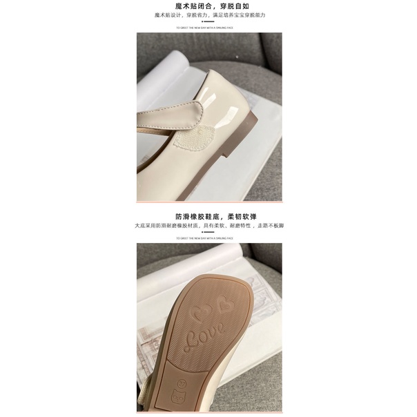 Giày Búp Bê Da Đế Mềm Đính Nơ Xinh Xắn Cho Bé Gái