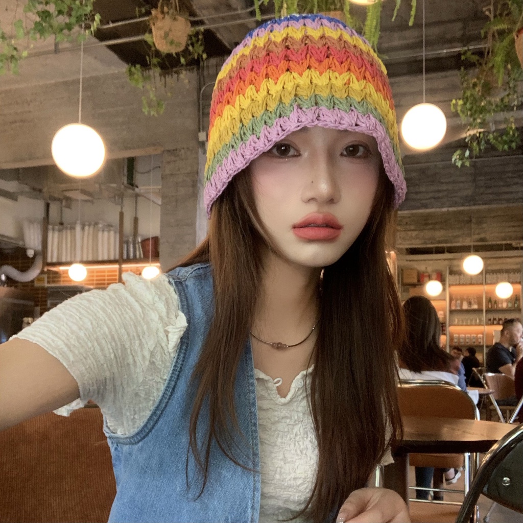 Nón bucket Cói Chống Nắng Thiết Kế Nhiều Màu Sắc Thời Trang Phong Cách Hàn Quốc Cho Nữ