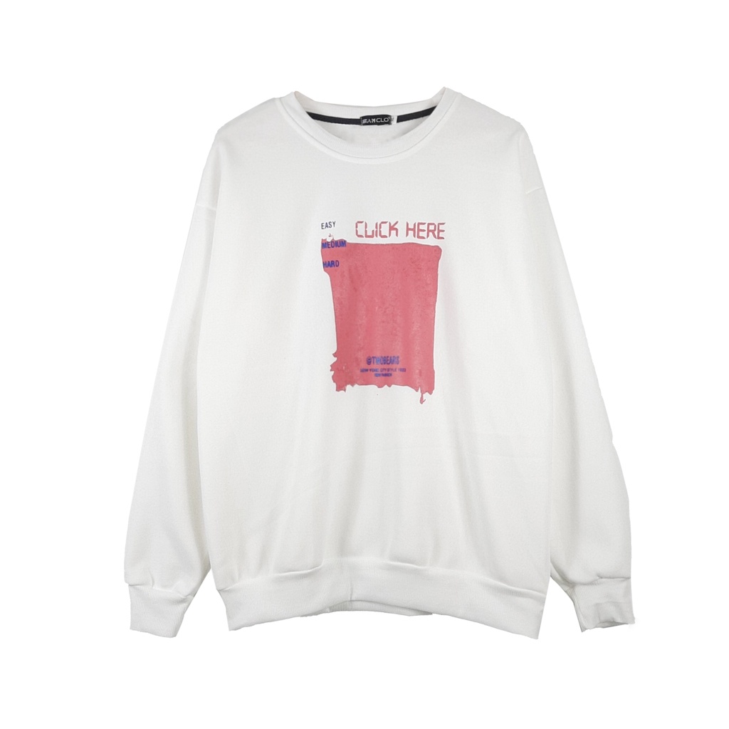 Áo khoác SWEATER nỉ SAM CLO - Áo khoác chui thu đông tay dài form rộng nam nữ unisex long sleeve chữ CLICK HERE | BigBuy360 - bigbuy360.vn