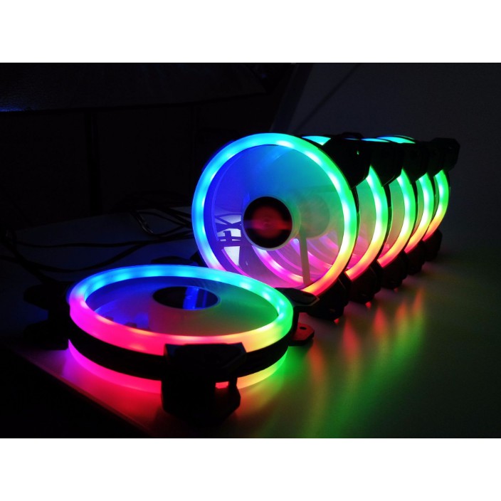 Bộ 3 Fan kèm Hub và điều khiển Led RGB COOLMON SUNSHINE R6-120