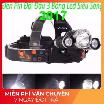 ✔️✔️ Đèn Pin Đội Đầu 3 Bóng Led T6- Siêu Sáng, Kèm 2 Pin, Kèm Sạc