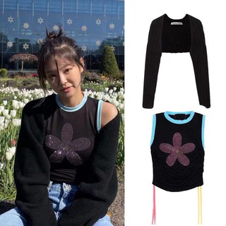 áo blackpink jennie Áo Sát Nách / Áo Khoác Cardigan Phong Cách Hàn Quốc Dành Cho Nữ