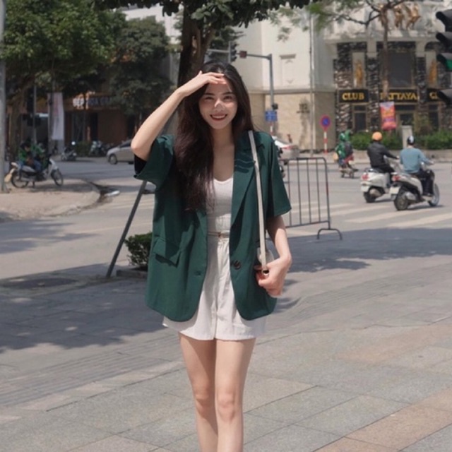 ÁO BLAZER Ulzzang CỘC TAY NGẮN, ÁO VEST KHOÁC NGOÀI PHONG CÁCH HÀN QUỐC BE, ĐEN, XANH, NÂU ĐỆM VAI VÀ CÓ SIZE S, M | BigBuy360 - bigbuy360.vn