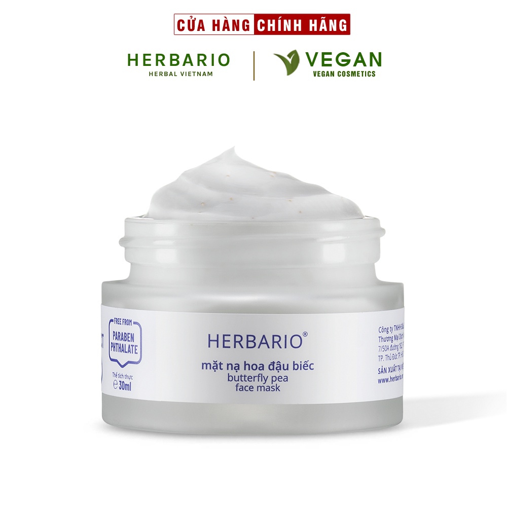 Mặt nạ Hoa Đậu Biếc chống lão hóa 30ml Herbario thuần chay