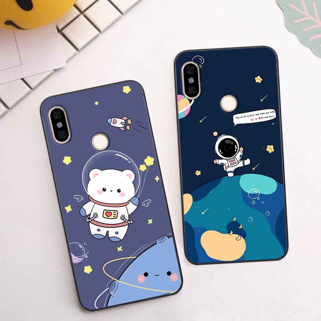 Ốp Xiaomi Mi A2 in hình vũ trụ, phi hành gia bầu trời cute dễ thương