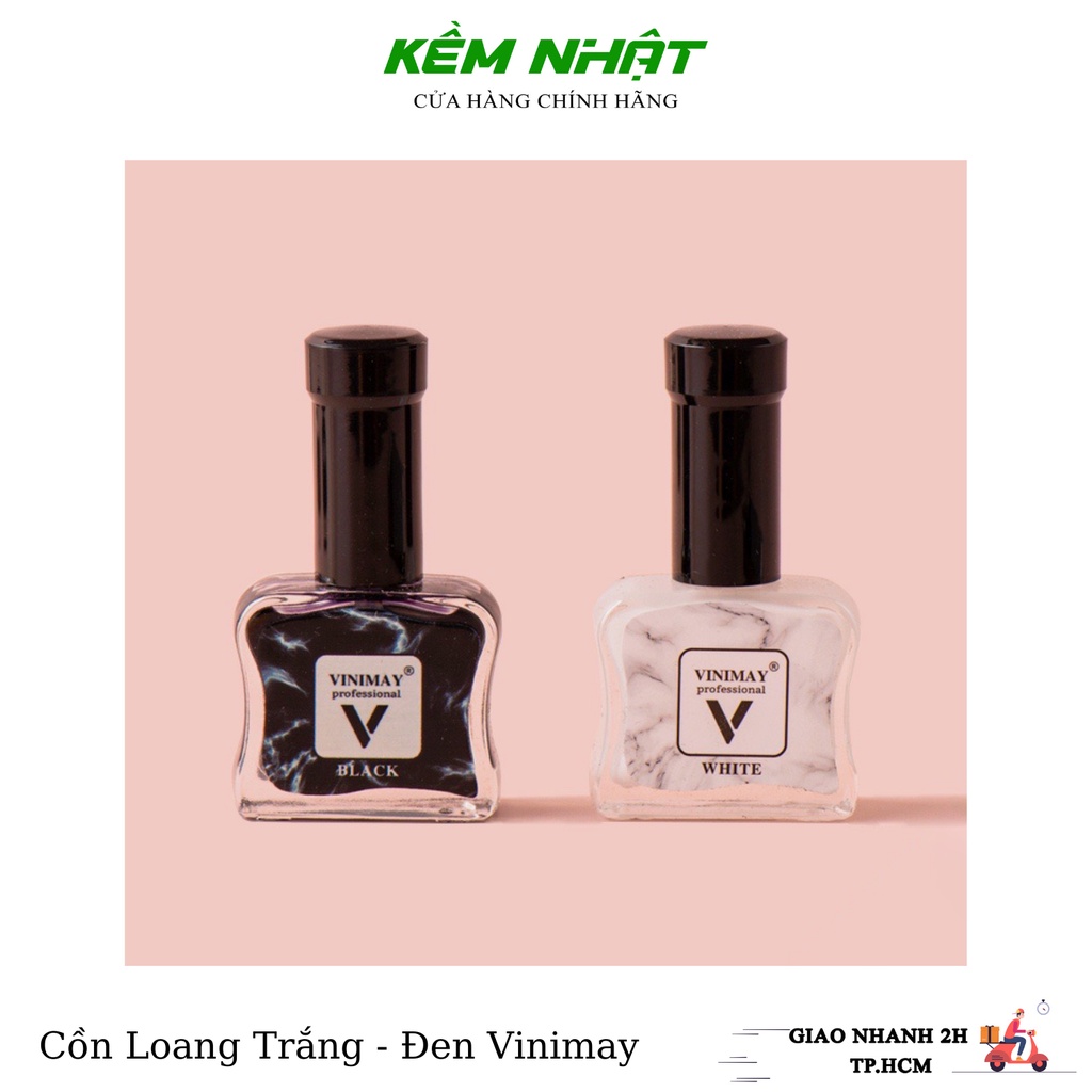 Cồn Loang, Đen Vinimay Chính Hãng - Loang cồn trang trí móng tay nghệ thuật 15ml