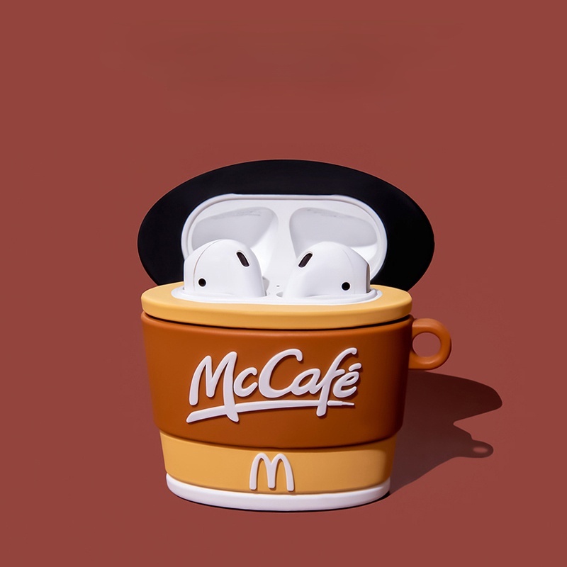 Vỏ Bảo Vệ Hộp Sạc Tai Nghe airpod 2 3 pro Bằng Silicon Mềm Hình Cốc Cà Phê Mcdonald'S Thế Hệ Thứ Hai