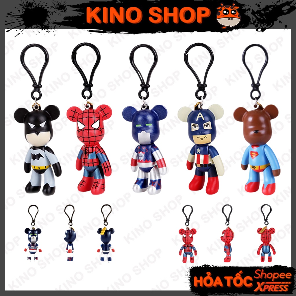 Móc khóa gấu Popobe batman spiderman transformer caption america superman Kino Shop