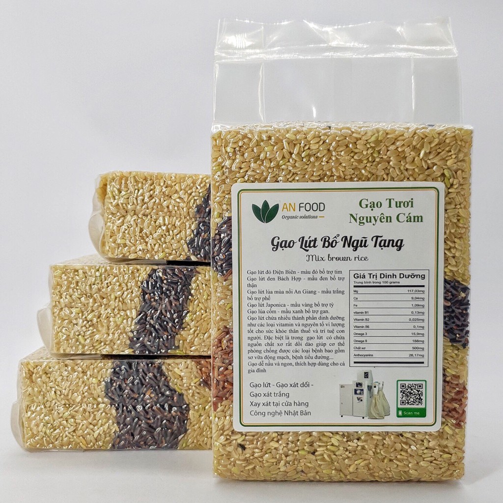 Gạo lứt ngũ sắc Anfood túi 1kg bổ ngũ tạng, tốt cho sức khỏe