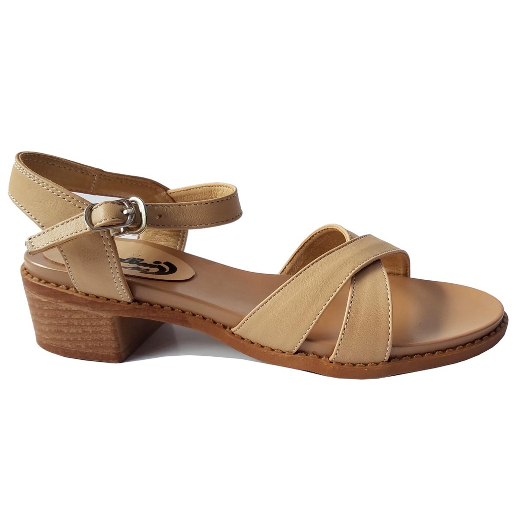 Giày Sandal Cao Gót Nữ BIGGBEN Da Bò Thật Cao 4 Phân HKD165