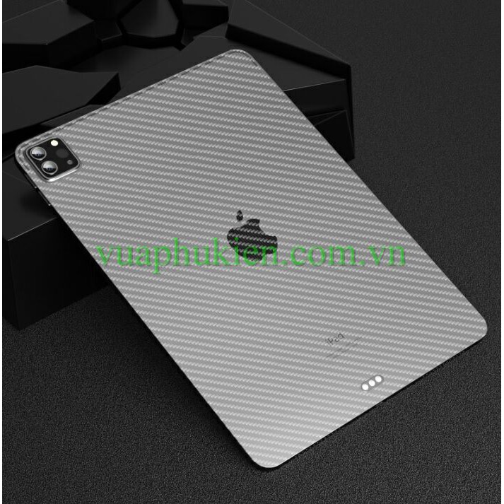 Miếng dán lưng cho iPad 11 inch 2018, 11 inch 2020, Pro 12.9 inch 2020 vân Carbon 3D. Chống trơn, nóng máy.Hàng cao cấp.