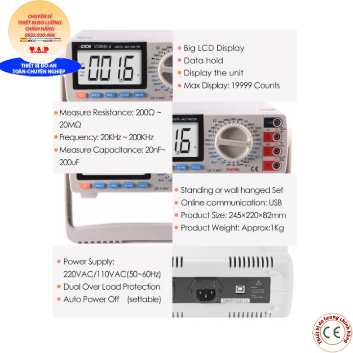 Đồng hồ vạn năng để bàn Victor VC8045 II