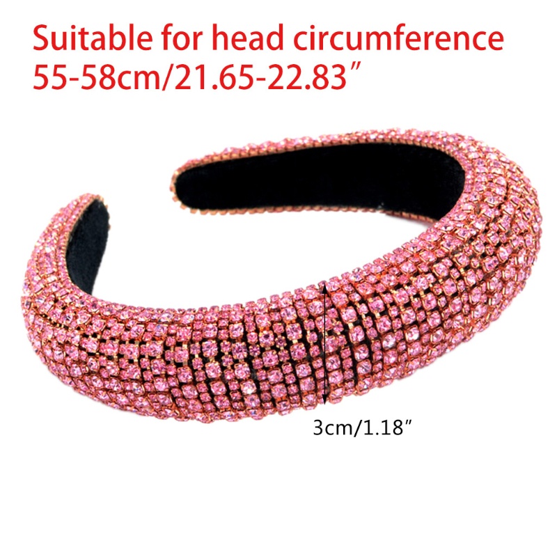 Flgo Băng Đô Đệm Mút Xốp Đính Đá Lấp Lánh Nhiều Màu Sắc Phong Cách Baroque