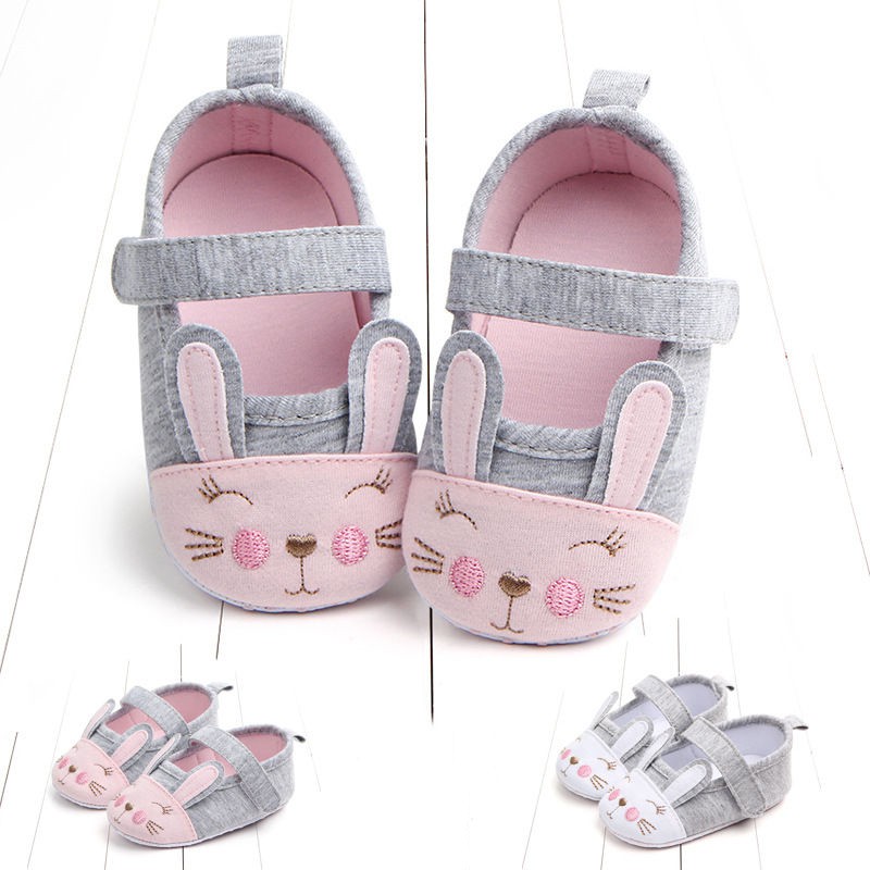 Giày Búp Bê Hình Thỏ Đế Mềm Cho Bé Gái