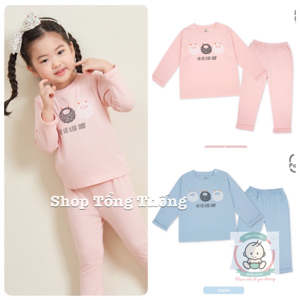 Bộ La Pomme dài tay Bamboo cao cấp mềm mịn thoáng mát thấm hút tốt in 3 chú cừu đáng yêu cho bé trai bé gái 13068