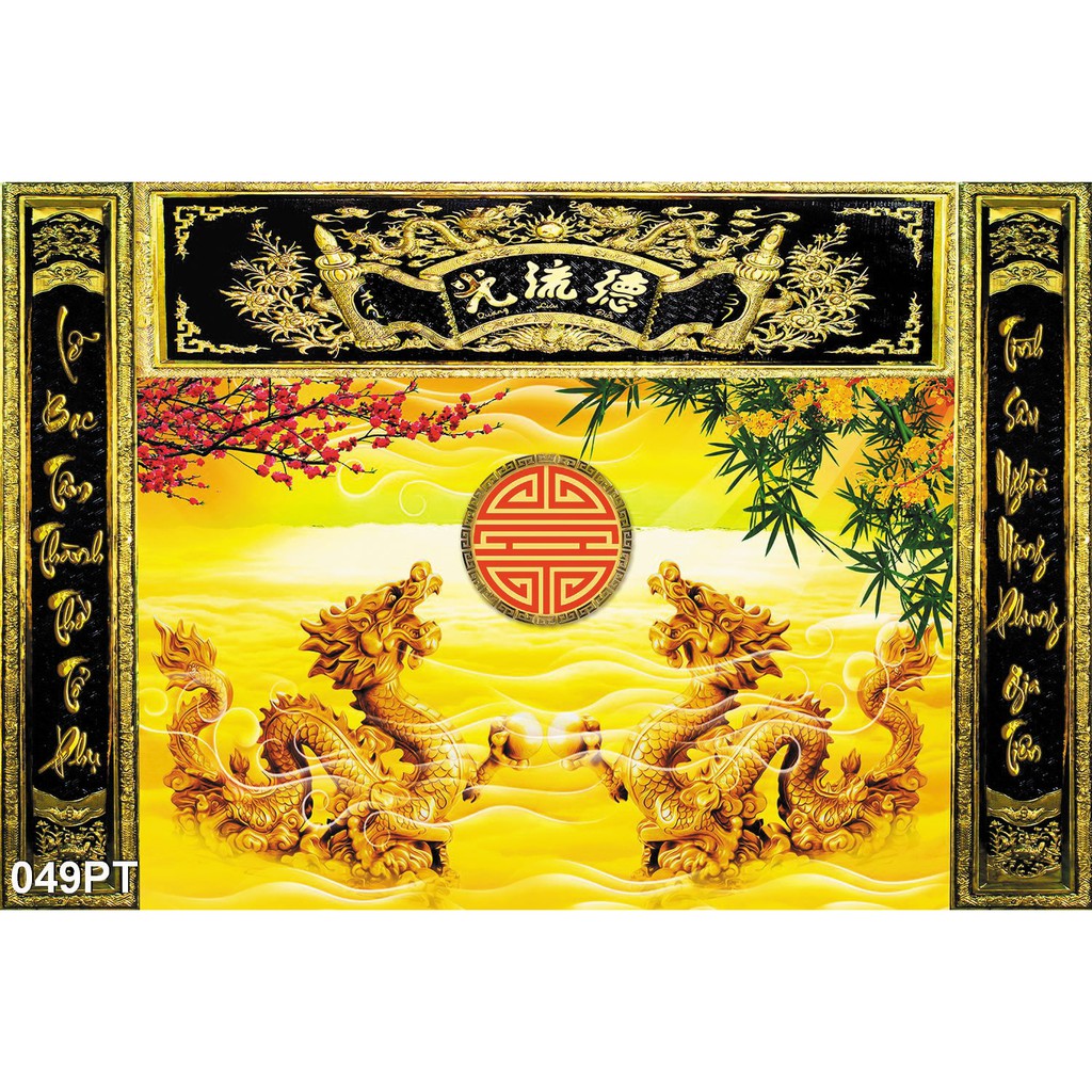 TRANH DÁN TƯỜNG 3D PHÒNG THỜ GIA TIÊN KÍCH THƯỚC LỚN - TRANH DÁN BÀN THỜ - TRANH PHÒNG THỜ ĐẸP KHỔ LỚN
