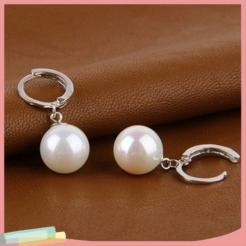 Đôi Khuyên Tai HìNh VòNg TròN PhốI HạT NgọC Trai Giả ThờI Trang Cho Nữ