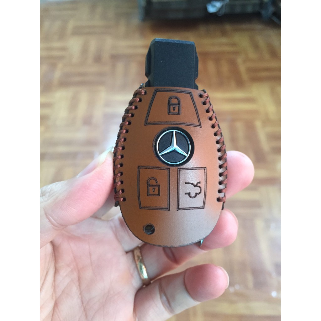 Bao da chìa khoá ô tô mercedes C200, C250, C300, GLC200, GLC250 bọc chìa khoá ô tô chống xước OTOBOX