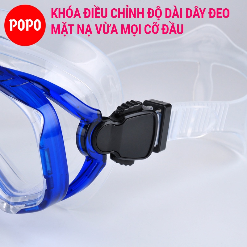 Mặt nạ lặn cận thị có độ cận từ 1.5 đến 8.0 độ, kính lặn cận mắt kính cường lực cản tia UV, hạn chế sương mờ