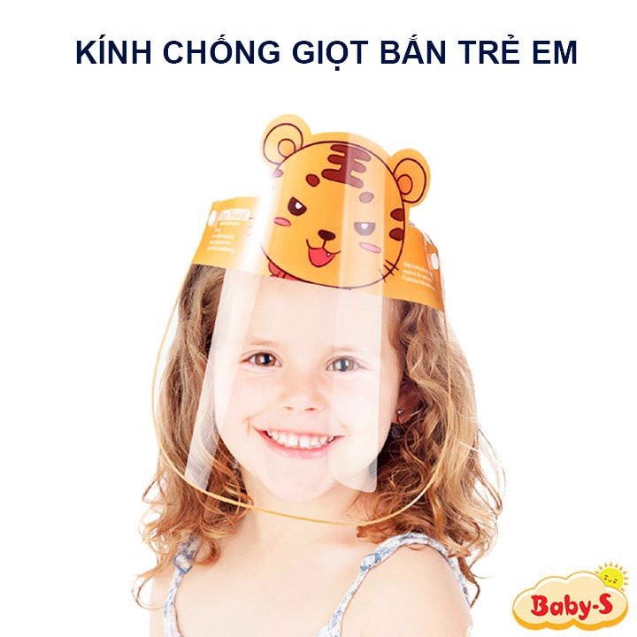 Kính chống giọt bắn cho bé, Kính chống dịch Face shield cho bé 1-10 tuổi đệm mút xốp an toàn...