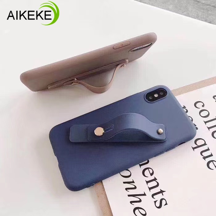 Ốp Điện Thoại Silicone Mềm Màu Kẹo Có Giá Đỡ + Dây Đeo Cổ Tay Cho Xiaomi Redmi Note 11 Pro 11E 11s 11T 5G