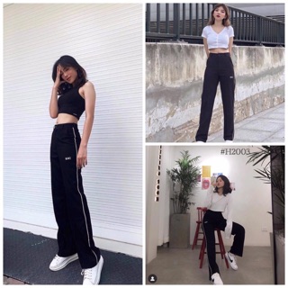 Piping Black Pants - Chiếc quần ống suông dài thoãi mái mix max hoạ tiết thêu tỉ mỉ ( Kèm ảnh thật )