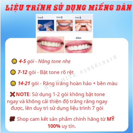 Combo 7 gói miếng dán trắng răng Crest 3D White nhập khẩu Mỹ - Trắng răng cấp tốc sau 1 liệu trình