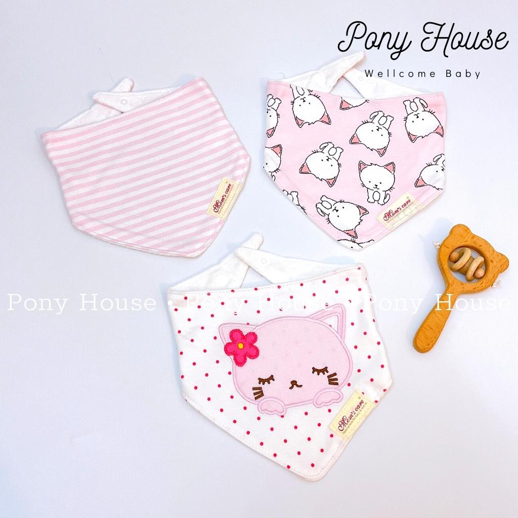 Set 3 Yếm Momcare - Yếm Tam Giác Quàng Cổ Cotton Nỉ Dày Dặn Cho Bé Từ Sơ Sinh đến 4 tuổi