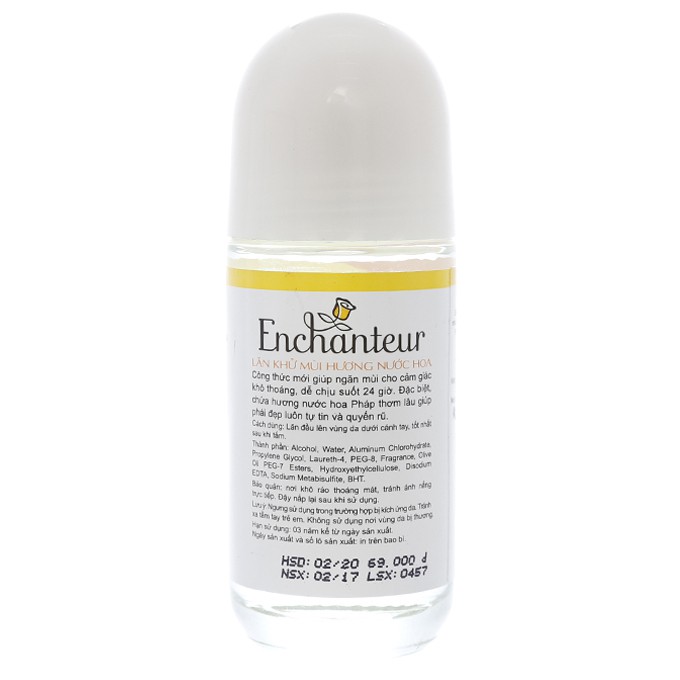 Lăn nách hương nước hoa Enchanteur Deluxe Sensation 50ml - Chai vàng