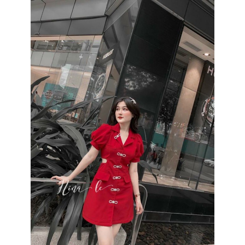 Đầm bigsize Vest Đính Nơ