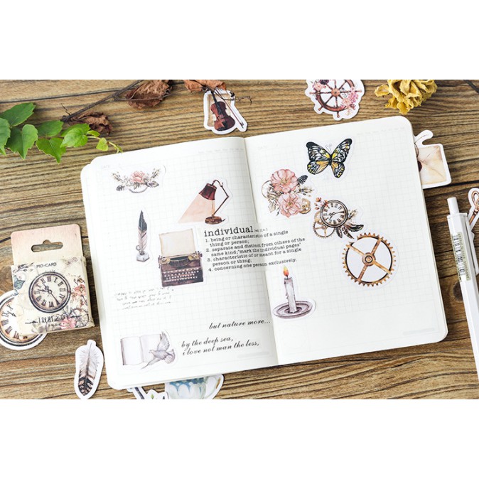 KimiTape Sticker hình dán vintage đồng hồ 46 hình