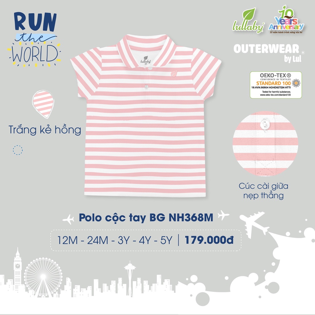 [CHÍNH HÃNG] Bộ quần áo polo , quần váy bé gái họa tiết trẻ em Lullaby ( rời áo-rời quần )