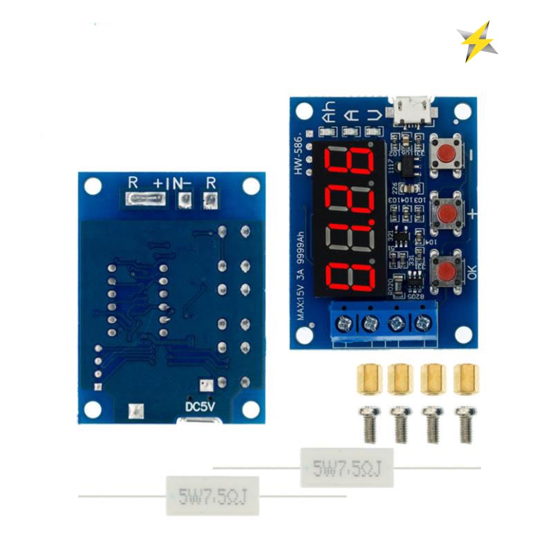 Mạch test ZB2L3 + 2 Tải trở, kiêm tra dung lượng pin Lithium Li-ion 18650