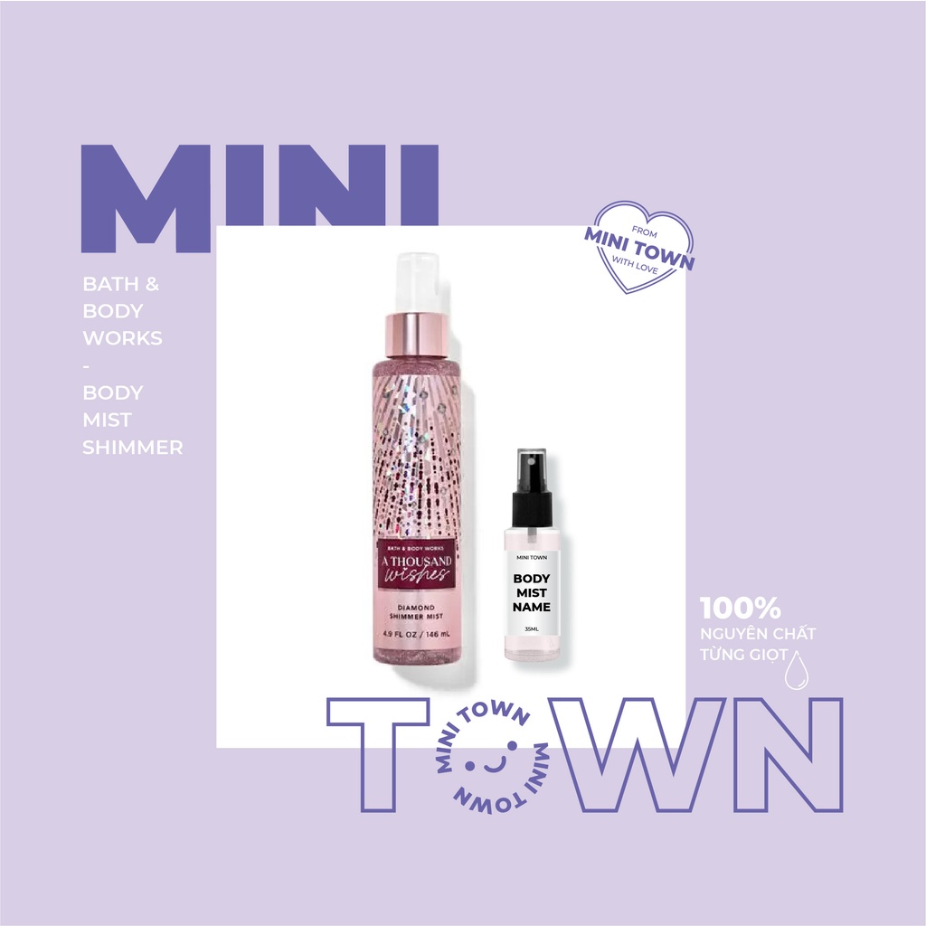 A THOUSAND WISHES SHIMMER - Xịt Thơm Kim Tuyến Ánh Nhũ Bath & Body Works Diamond Shimmer Mist