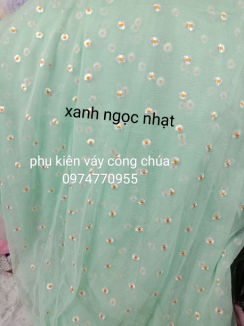 Voan lưới thêu hoa cúc loại đẹp