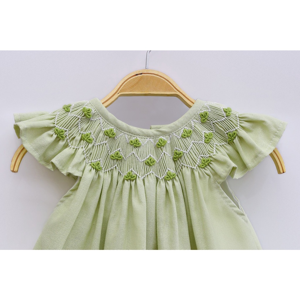 ĐẦM SMOCK ĐÔI MẸ VÀ BÉ XANH BƠ