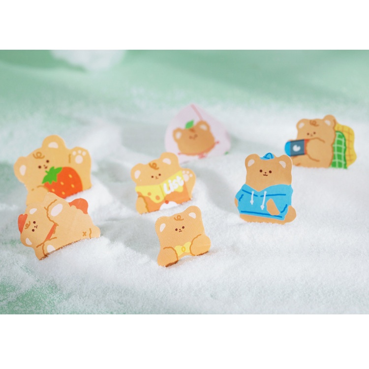 Sticker Hộp 200 Miếng Cắt Rời Chất Liệu Giấy Trang Trí Sổ