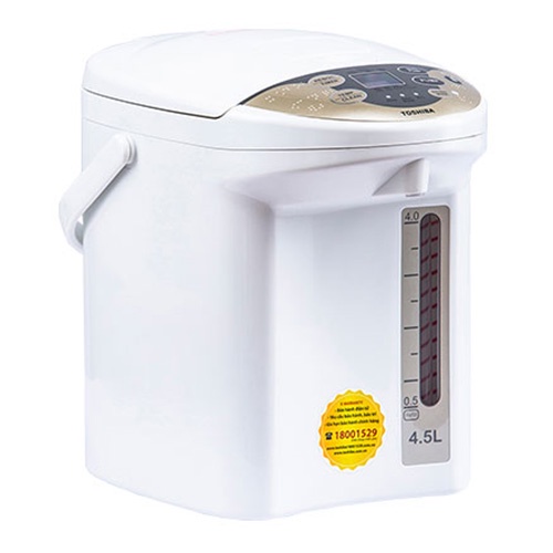 Bình thủy điện Toshiba PLK-45SF(WT)VN 4.5L vỏ nhựa ruột inox bơm điện made in Thailand - Bảo hành hãng 12 tháng