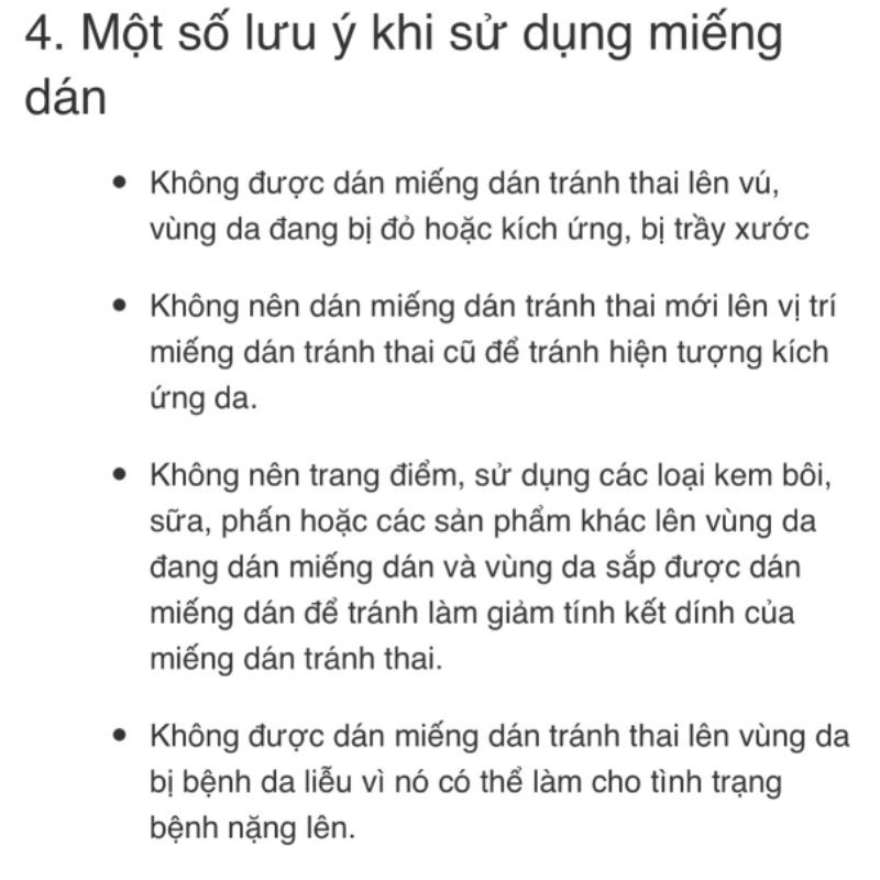 MIẾNG DÁN TRÁNH THAI EVRA THÁI LAN