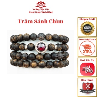 Vòng Tay Trầm Hương Xưởng Mộc Việt Chuỗi Tràng Hạt 108 Trầm Sánh Chìm Mix Charm Size 6mm