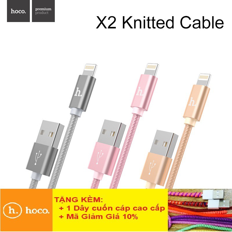 Dây Sạc Hoco FREESHIPGiảm 5K Khi Nhập [CAPSAC5K] Cáp Sạc Hoco X2 Iphone/Android 1M/2M Iphone/Micro/Type C - BH 12T