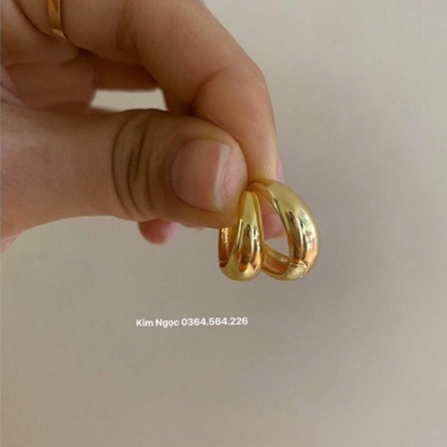 Bông tai mo trơn mạ vàng cao cấp xịn rẻ đẹp Kim Ngọc