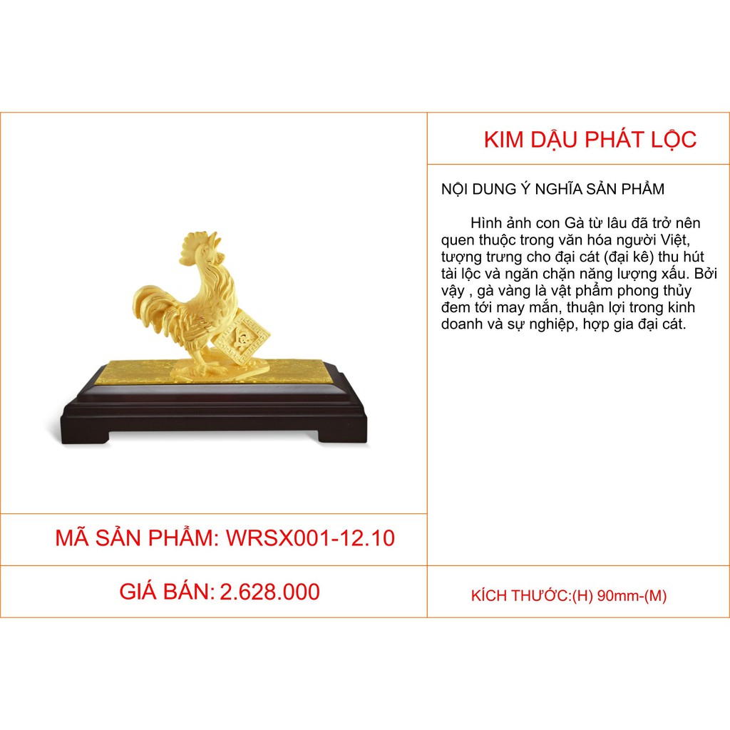 Quà tặng Kim Bảo Phúc DOJI - Kim Dậu Phát Lộc WRSX001-12.10