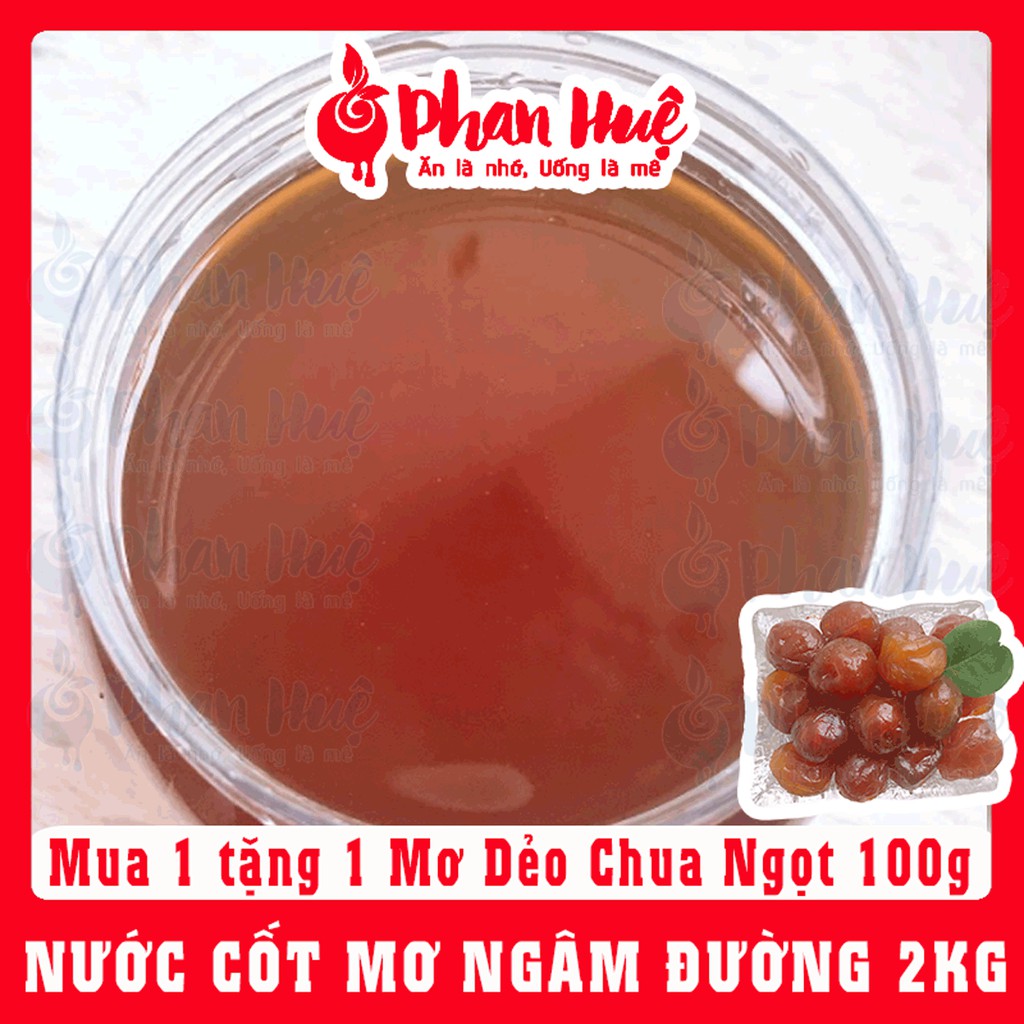 Nước Mơ Ngâm Đường Phan Huệ Đặc Biệt [2Kg]. 100% Mơ Tươi Miền Bắc Chọn Lọc. Đường Kính Trắng. Đặc Sản Hà Nội. Uống Là Mê