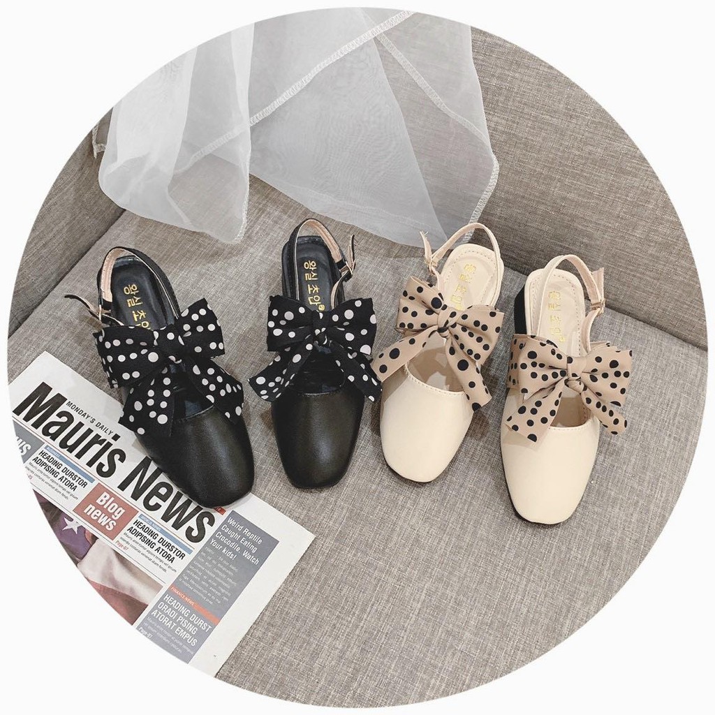 Giày bệt nơ vải dáng hàn quốc siêu xinh - v10