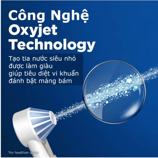 Tăm Nước Cầm Tay Oral-B Water Flosser Advanced- 3 Chế Độ, Công Nghệ Oxyjet Giúp Sạch Kẽ Răng, Sạc Cảm Ứng