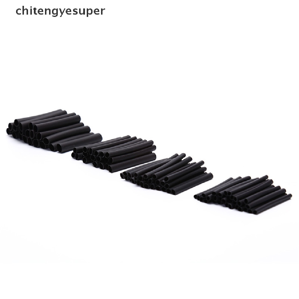 Chitengyesuper Fashion 127Pcs Black Glue Weatherproof Heat Shrink Sleeving Tubing Tube Assortment Kit CGS