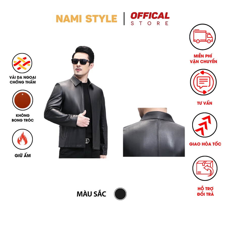 Áo khoác da nam cao cấp kiểu dáng hàn quốc phong cách