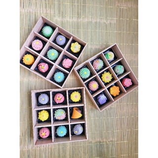 Hộp đựng bánh Wagashi gỗ sồi + khăn vải