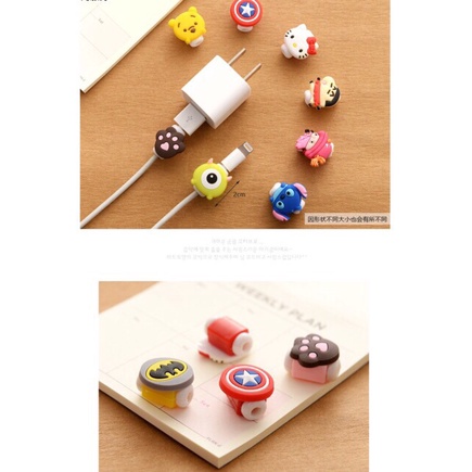 1 Phụ Kiện Bảo Vệ Đầu Dây Cáp Hình Nhân Vật Hoạt Hình Ngộ Nghĩnh